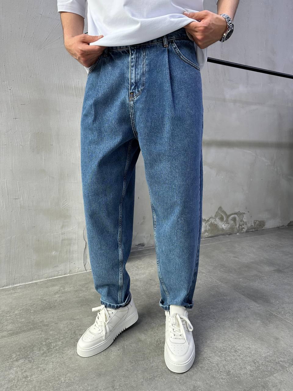 photo_2025-12-14_13-32-59 (2) Мужские Широкие Синие Джинсы Баллоны Варенки - Джинсовые Штаны Balloon со Складками