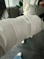 Мужская Зимняя Белая Куртка Пуховик Дутик с Капюшоном и Высоким Горлом