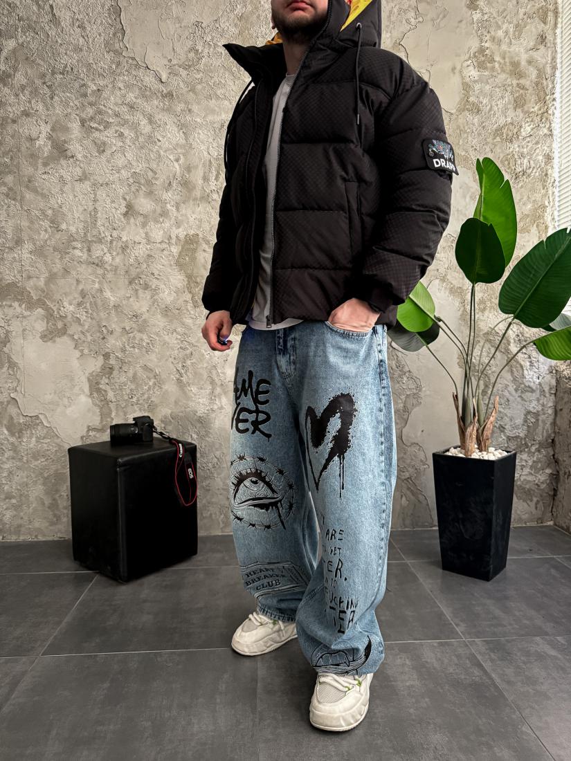 photo_2025-12-15_08-59-48 Мужская Зимняя Черная Куртка Пуховик Дутик с Капюшоном и Высоким Горлом