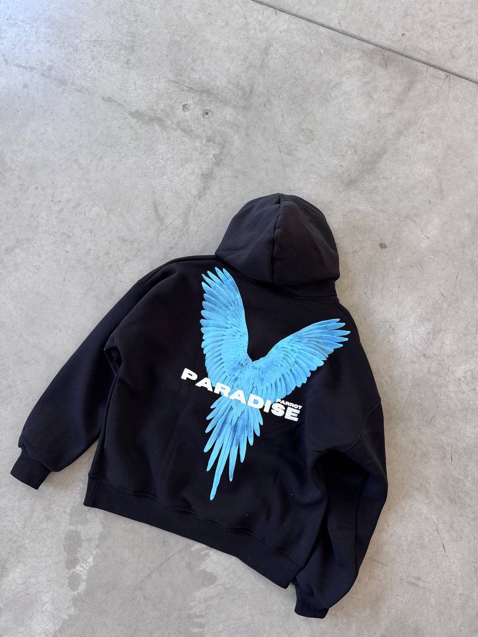 photo_2025-12-15_10-44-23 (2) Мужское Утепленное Черное Худи на Флисе - Свободного Оверсайз Кроя с Ярким Принтом на Спине