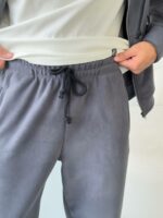 Мужские Теплые Широкие Темно-Серые Спортивные Штаны Багги