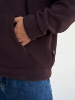 Мужская Теплая Коричневая Зип Кофта - Флисовое Худи на Молнии с Капюшоном