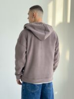 Мужская Теплая Зип Кофта Мокко - Флисовое Худи на Молнии с Капюшоном