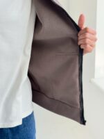 Мужская Теплая Зип Кофта Мокко - Флисовое Худи на Молнии с Капюшоном