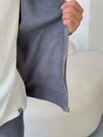 Мужская Теплая Темно-Серая Зип Кофта - Флисовое Худи на Молнии с Капюшоном