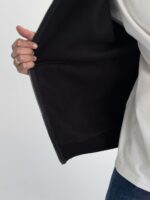 Мужская Теплая Черная Кофта Зипка на Флисе - Худи Свободного Кроя на Молнии