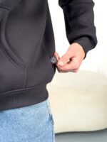 Мужская Теплая Графитовая Кофта Зипка на Флисе - Худи Свободного Кроя на Молнии