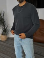 Мужской Базовый Графитовый Лонгслив