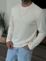 Мужской Базовый Молочный Лонгслив