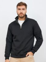Мужская Графитовая Кофта Оверсайз под Горло - Утепленная с Начесом