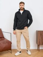 Мужская Графитовая Кофта Оверсайз под Горло - Утепленная с Начесом