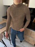 Мужской Теплый Гольф Мокко с Отворотом