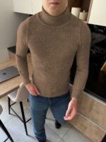 Мужской Теплый Гольф Мокко с Отворотом