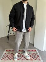 Мужские Широкие Серые Джинсы Мом с Плотного Денима