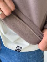 Мужская Теплая Флисовая Кофта Мокко с Высокой Горловиной на Коротком Замке