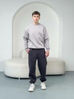 Мужские Широкие Графитовые Спортивные Штаны - Теплые на Флисе