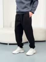 Мужские Широкие Черные Спортивные Штаны - Теплые на Флисе