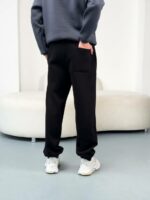 Мужские Широкие Черные Спортивные Штаны - Теплые на Флисе