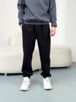 Мужские Широкие Черные Спортивные Штаны - Теплые на Флисе