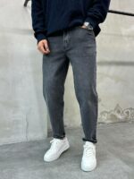 Мужские Свободные Темно-Серые Джинсы Бананы
