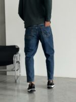 Мужские Свободные Темно-Синие Джинсы Бананы