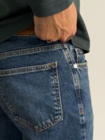 Мужские Свободные Темно-Синие Джинсы Бананы