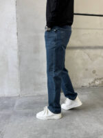 Мужские Темно-Синие Джинсы Свободного Кроя