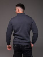 Мужская Базовая Графитовая Кофта под Горло с Коротким Замком - Утепленная на Флисе
