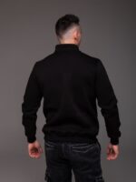 Мужская Базовая Черная Кофта под Горло с Коротким Замком - Утепленная на Флисе