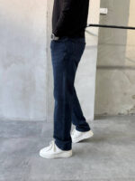 Мужские Темно-Синие Джинсовые Штаны Багги Свободного Кроя