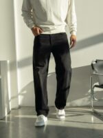 Мужские Черные Широкие Джинсовые Штаны Багги