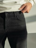 Мужские Черные Широкие Джинсовые Штаны Багги