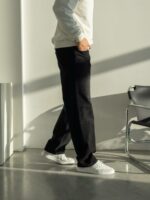 Мужские Черные Широкие Джинсовые Штаны Багги