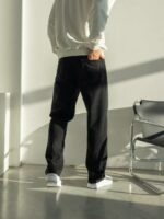 Мужские Черные Широкие Джинсовые Штаны Багги