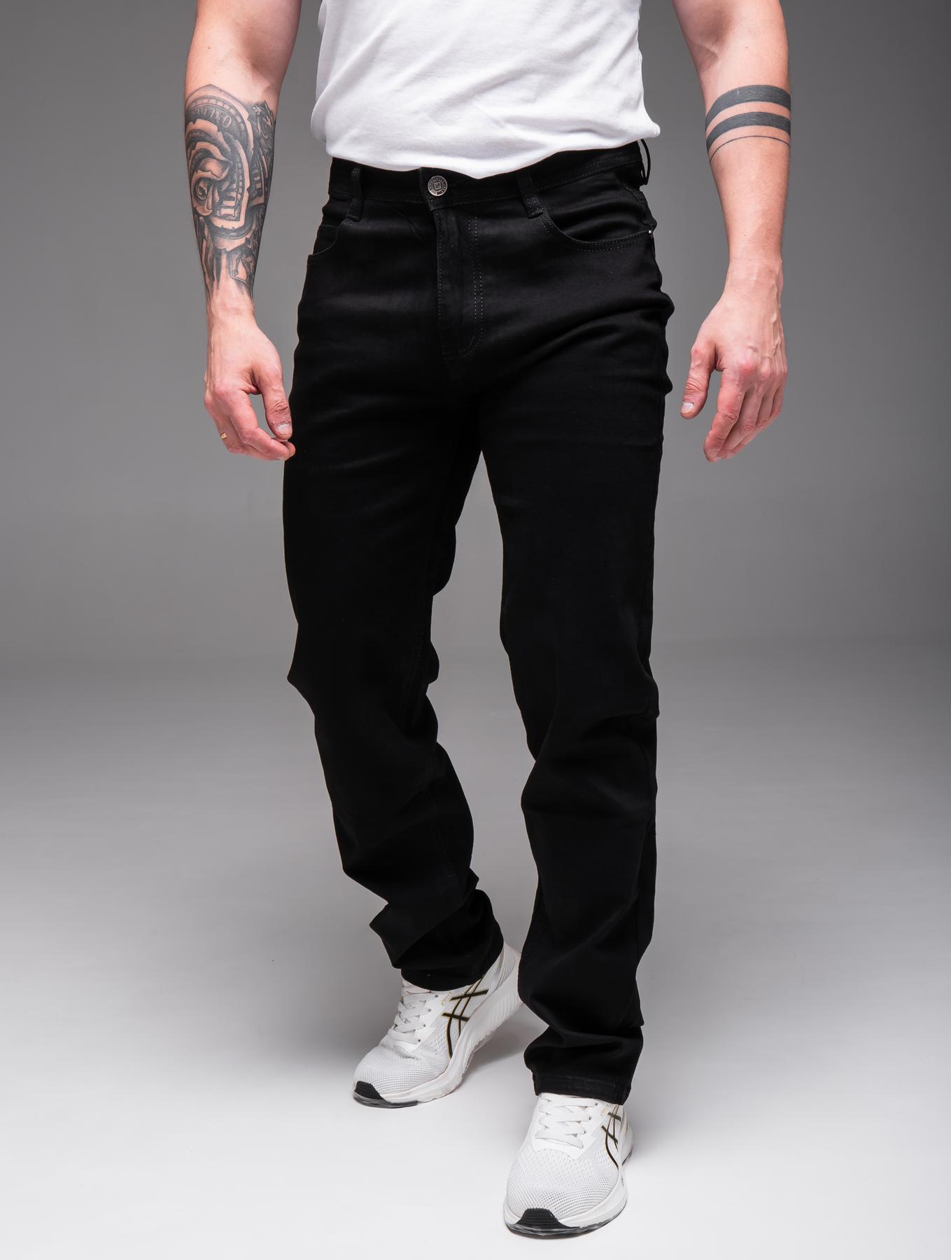 4d7aa4bf61a7285b2850 Мужские Черные Джинсы Прямого Кроя