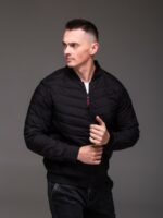 Мужская Демисезонная Черная Куртка - Стеганый Бомбер на Молнии