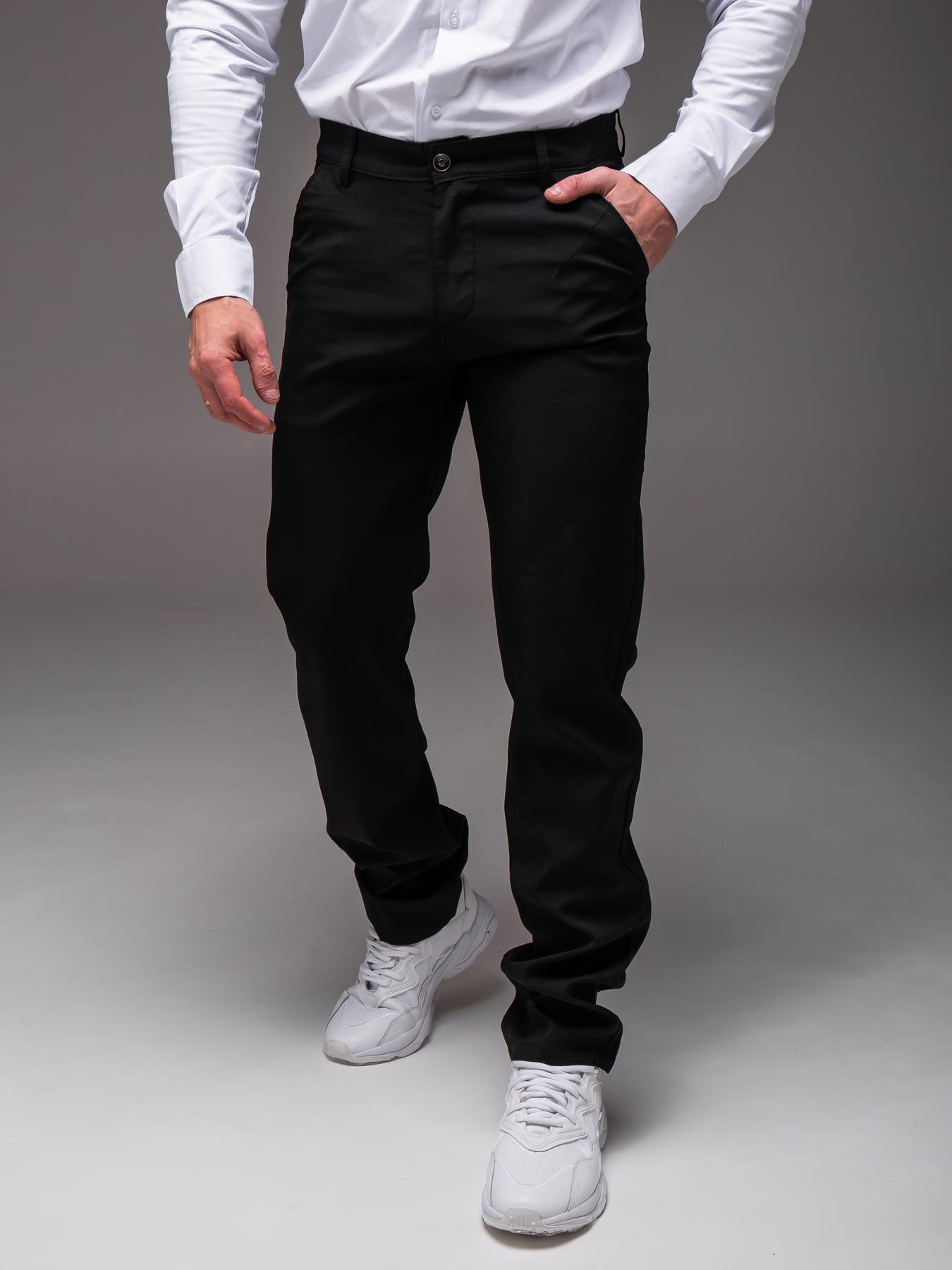 e06884c75c38004079d8 Мужские Классические Черные Брюки Прямого Кроя