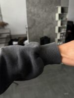 Мужское Графитовое Вареное Худи Зипка Оверсайз на Молнии - Утепленное на Флисе