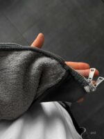 Мужское Графитовое Вареное Худи Зипка Оверсайз на Молнии - Утепленное на Флисе