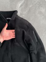 Мужская Теплая Флисовая Черная Кофта на Молнии с Высокой Горловиной