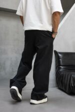 Мужские Черные Джинсы Багги - Широкие Габардиновые