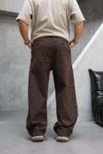 Мужские Коричневые Джинсы Багги - Широкие Габардиновые