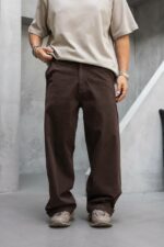 Мужские Коричневые Джинсы Багги - Широкие Габардиновые