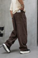 Мужские Джинсы Багги Медные - Широкие Габардиновые