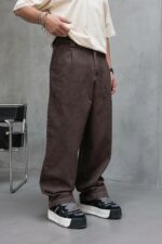 Мужские Джинсы Багги Медные - Широкие Габардиновые