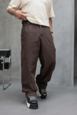 Мужские Джинсы Багги Медные - Широкие Габардиновые