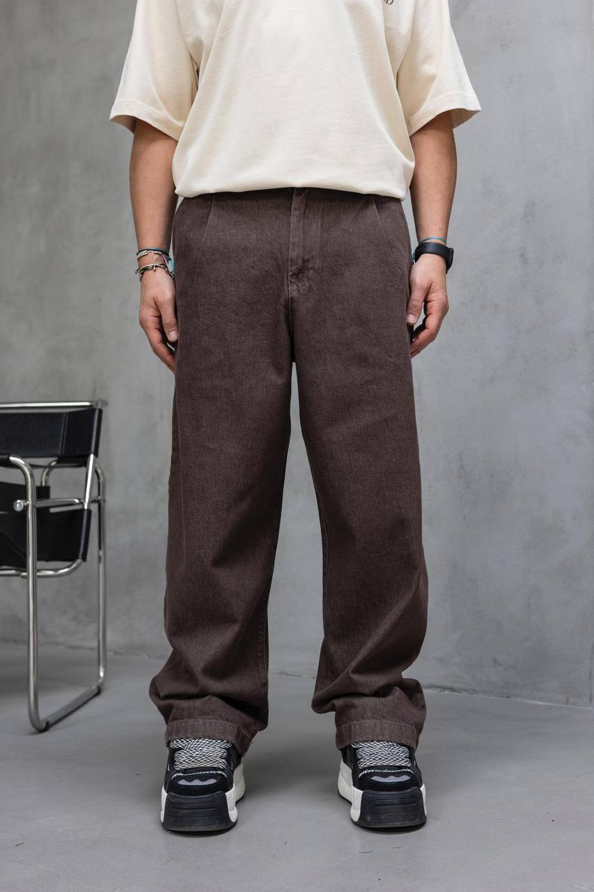 photo_2026-01-06_13-51-16 Мужские Джинсы Багги Медные - Широкие Габардиновые