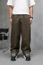 Мужские Джинсы Багги Бронзовые - Широкие Габардиновые