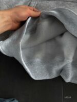 Мужское Худи Серое Меланж Оверсайз с Вышивкой на Спине - Утепленное на Флисе