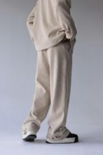 Мужские Широкие Вельветовые Бежевые Штаны